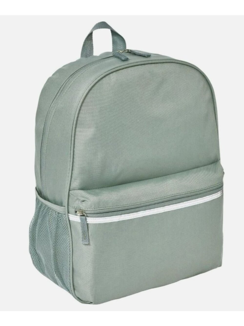 15 Inch Laptop Backpack Sage Green Recycled Polyester Padded Straps Mesh Pockets